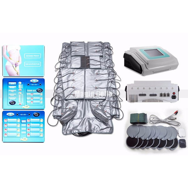 2019 new portable 3 in 1 far infrared lymph drainage air pressure sliming suit lymphatic massager fat removal beauty machine free shipping