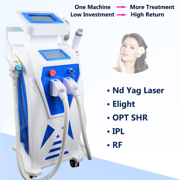 5 IN 1 Elight IPL Laser Hair Removal Machine SHR IPL Nd Yag Laser Tattoo Removal Skin Rejuvenation Equipment