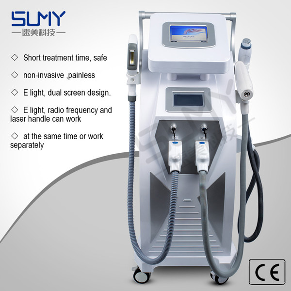 4 in 1 Elight IPL Shr Hair Removal Salon Machine Skin Rejuvenation Acne Scar Removal Laser Tattoo Eyebrow Pigmentation Equipment Double Scre