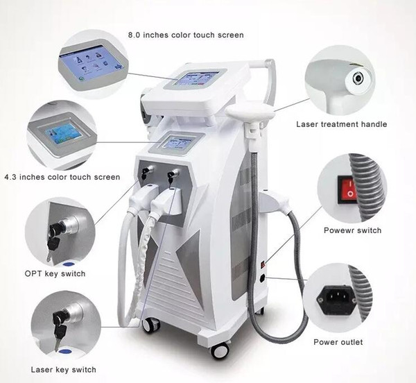 Multifunction OPT Elight SHR IPL Hair Removal Q Switch Nd Yag Laser Tattoo Removal RF Skin Rejuvenation Machine