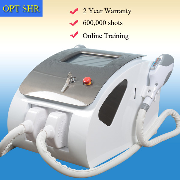 Free shipping OPT SHR IPL permanent hair removal elight Skin Rejuvenation two handles 600,000 shots OPT SHR Beauty Machine