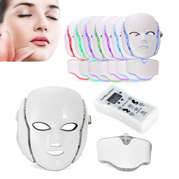 7 colors photon PDT led skin care facial mask blue green red light therapy beauty devices face neck mask