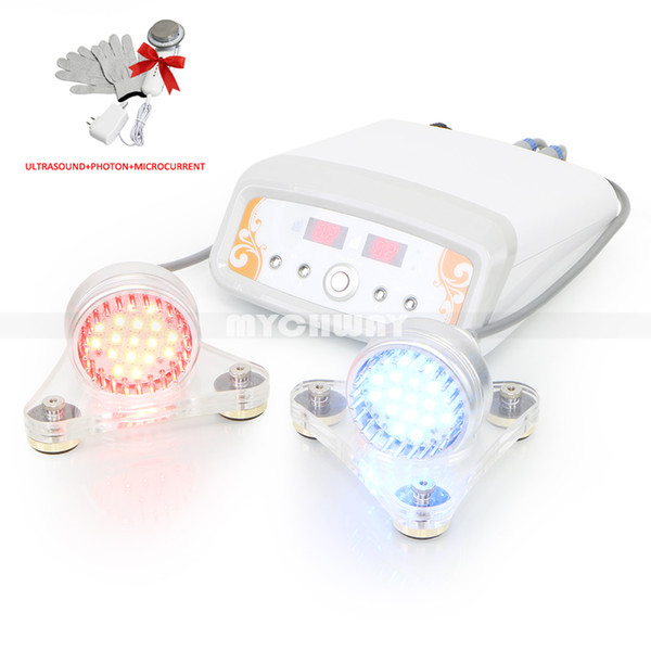 7 Colors Photons Micro Current Facial Care Device With A Free Gift Ultrasonic Microcurrent Slimming Massager