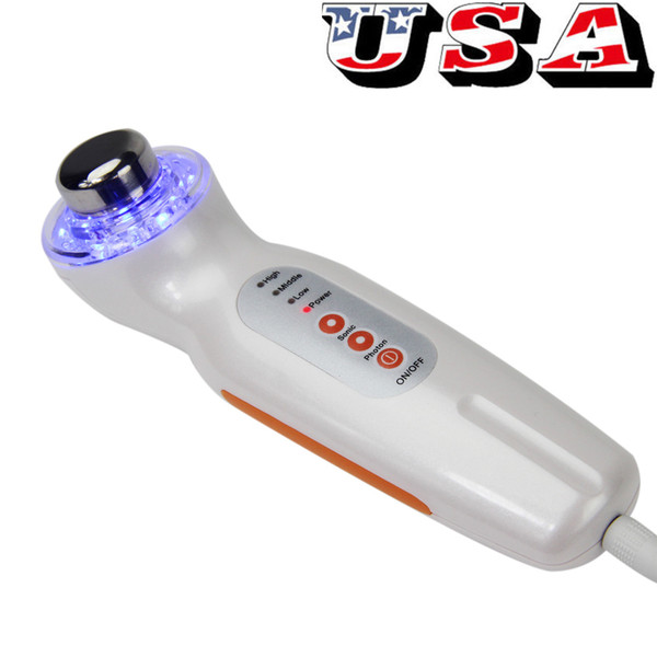 Home Use Ultrasound 3 color LED Photon Ultrasonic Skin Therapy Rejuvenation Free Brush Facial LED Light Therapy