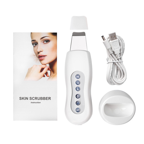 Hot Ultrasonic Face Cleaner Skin Scrubber Ultrasound Vibration Massager Ultrasound Peeling Clean Tone Lift Scrubber DHL Free Shipping