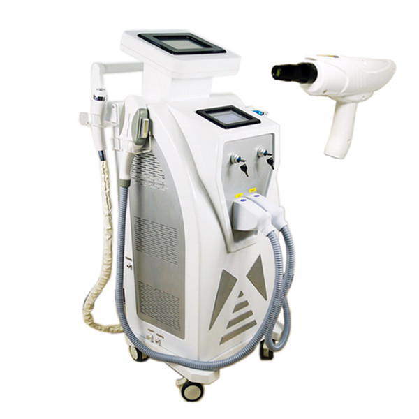 Professional double screen combine opt +nd yag laser+ rf in one machine multifunctional hair removal tattoo removal laser skin lifting