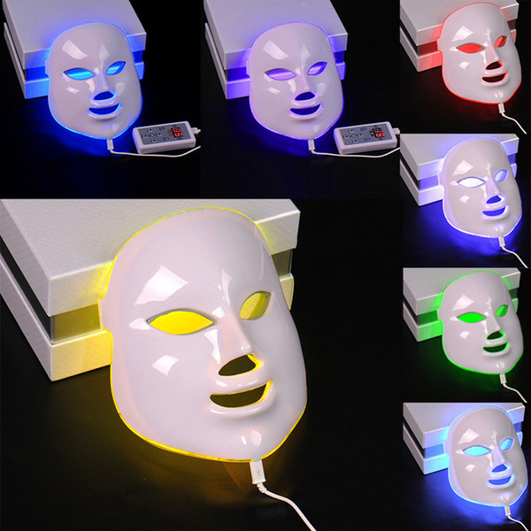 DHL Free Shipping New 7 Colors Light Photon LED Electric Facial Mask PDT Skin Rejuvenation Therapy