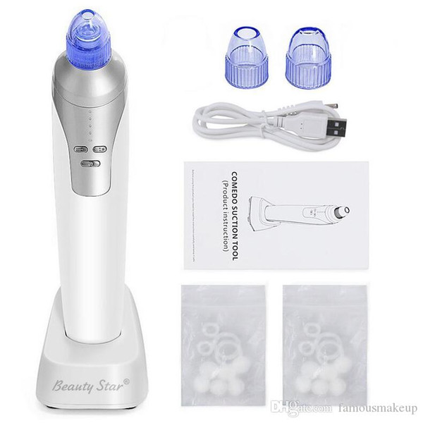 Top Quality ! Vacuum Blackhead Remover Facial Vacuum Suction Pore Cleaner Pimple Comedo Removal Microdermabrasion Face Cleaning