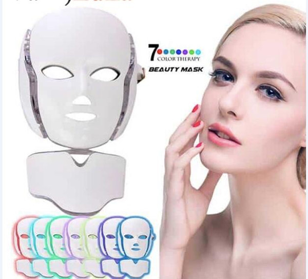 LED Facial Mask Therapy 7 Colors Face Mask Machine Photon Therapy Light Skin Care Wrinkle Acne Removal Face Beauty