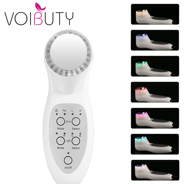 7 Color LED Photon Therapy Skin Rejuvenation Ultrasonic Facial Pore Cleanser Face Lift Anti Wrinkle SPA Facial Skin Care Beauty Massager