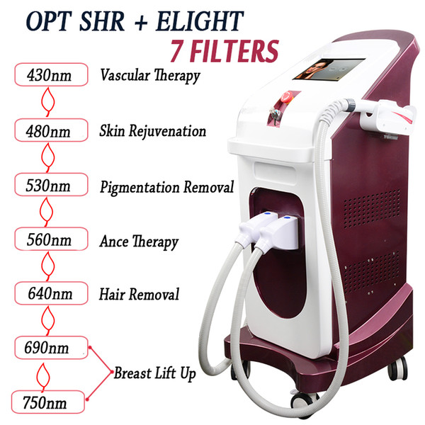 OPT SHR pulsed light machine pulsed light machine 2 handles laser hair removal machine two years warranty