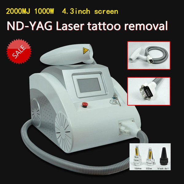 2000MJ Touch screen Q switched nd yag laser beauty machine tattoo removal Scar Acne removal 1320nm 1064nm 532nm