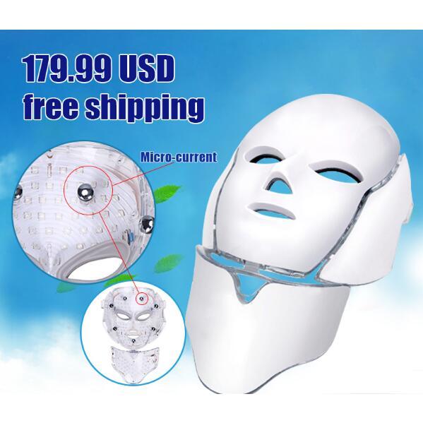 Smart system Led light therapy mask Seven colors photon led LED facial neck mask for home use