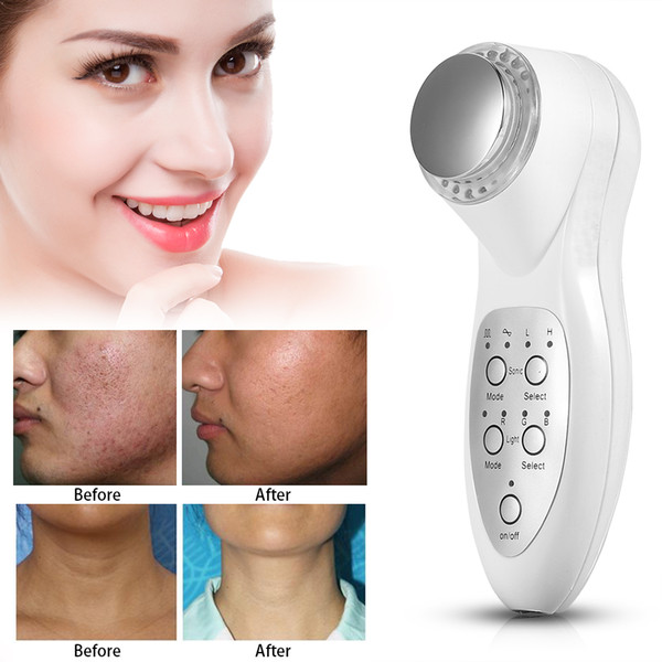 2017 Portable 3Mhz ultrasonic 7 colors Photon Ultrasound LED Light Therapy Anti-aging Skin Care Beauty Massager