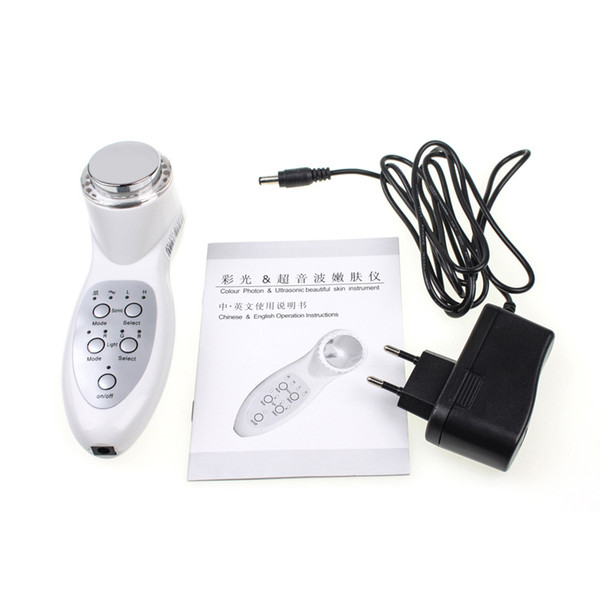 100V-240V Portable Ultrasonic 7 LED Photon Lights Sonic Lifting Face Lift Care Skin Cleaner Wrinkle Remover Facial Beauty Massager