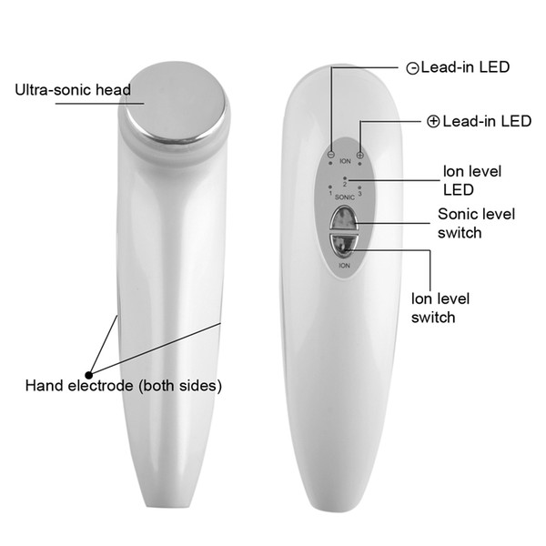 Ultrasonic 3 colors LED Lights Instrument Face Skin Tightening Spot Acne Remover Cleaner Photon Lights Therapy Device Equipment 0609019