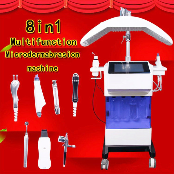 Free Shipping! 2019 Newest Water Hydrafacial Dermabrasion Skin Deep Cleansing LED PDT Oxygen Jet skin scrubber BIO Face Lift Ultrasound eyes