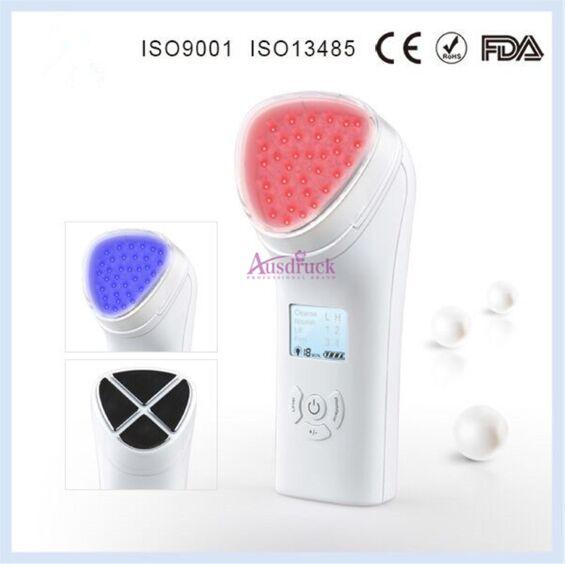 Home use Portable Red Blue Infrared LED Light Machine Photon Rejuvenation Ultrasound Massager Face Lift Ion Facial Care Beauty Machine