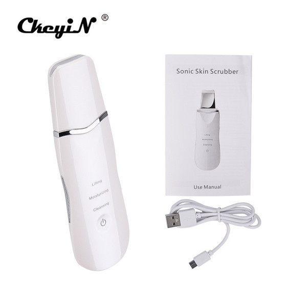 Ultrasonic Skin Scrubber Facial Cleaner Peeling Vibration Blackhead Removal Exfoliating Pore Cleaner Tools Rechargeable