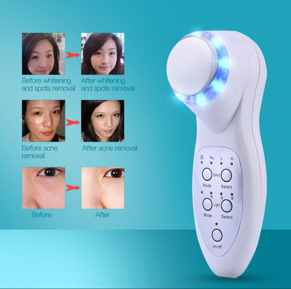 7 Color Ultrasonic LED Photon Skin Rejuvenation Light Therapy Face Lift Cleaner Anti Wrinkle SPA Facial Beauty Massager