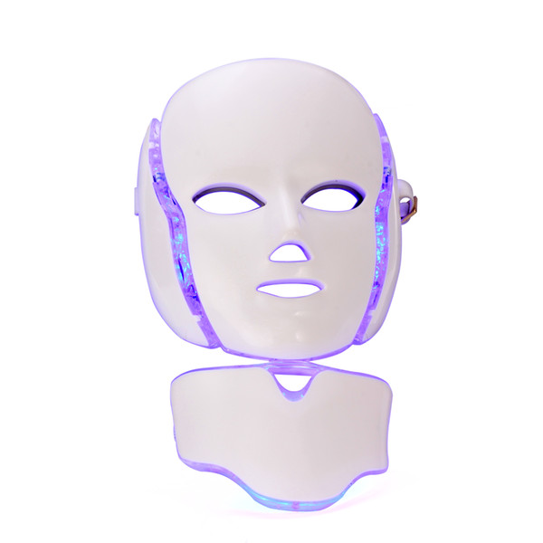 7 Colors Lights LED Facial Mask face + neck skin care led light therapy Led Photon PDT mask skin rejuvenation for home use