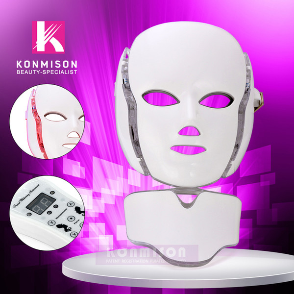 LED Light Therapy Machine With 7 Photon Colors LED Facial Mask For Face And Neck Skin Rejuvenation Acne Removal Pigmentation Correction