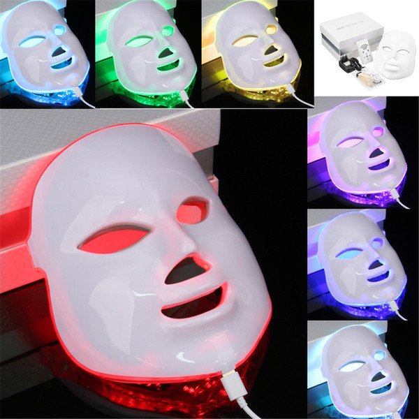 LED Photon Light Photodynamic Skin Rejuvenation Facial Neck Therapy Mask 7 Colors