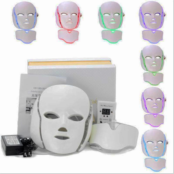 7 ColorS PDT LED Light Therapy Face Neck Mask Anti-Aging Device Rejuvenation Therapy Wrinkles Treatment Massager Relaxation