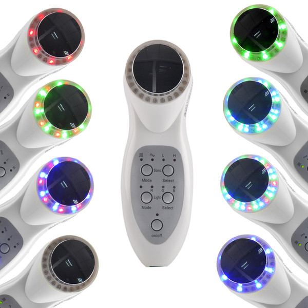 Ultrasonic 7 LED Photon Lights Sonic Lifting Face Lift Care Skin Cleaner Wrinkle Remover Facial Beauty Equipment Massager 0609017