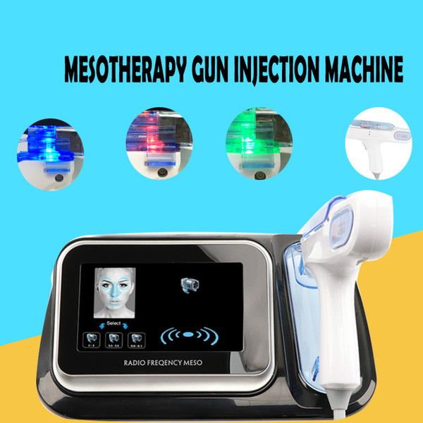Water Mesotherapy Gun Radio Frequency RF Meso Fade Facial Spots Facial Skin Beauty Device Injector 3 Light Colors Red Blue Green