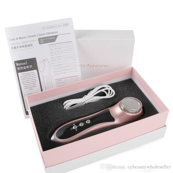 Portable Ultrasonic Hot Cold Hammer beauty machine skin care facial massager for wrinkle removal face lift for home use