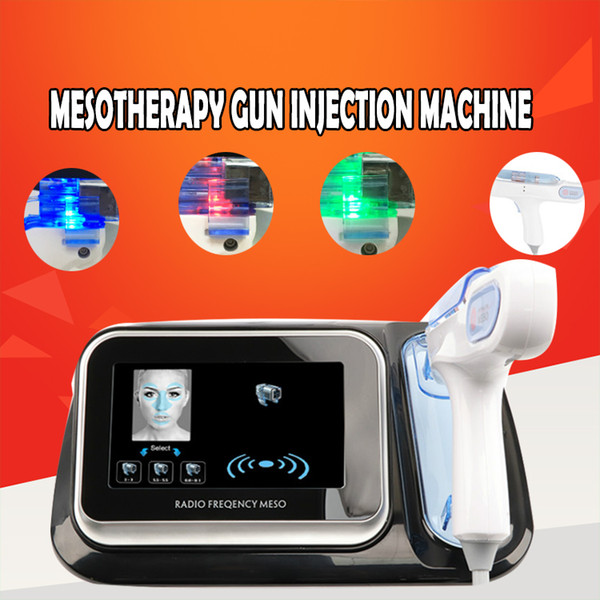 Water Mesotherapy Gun Radio Frequency RF Meso Fade Facial Spots Facial Skin Beauty Device Injector 3 Light Colors Red Blue Green