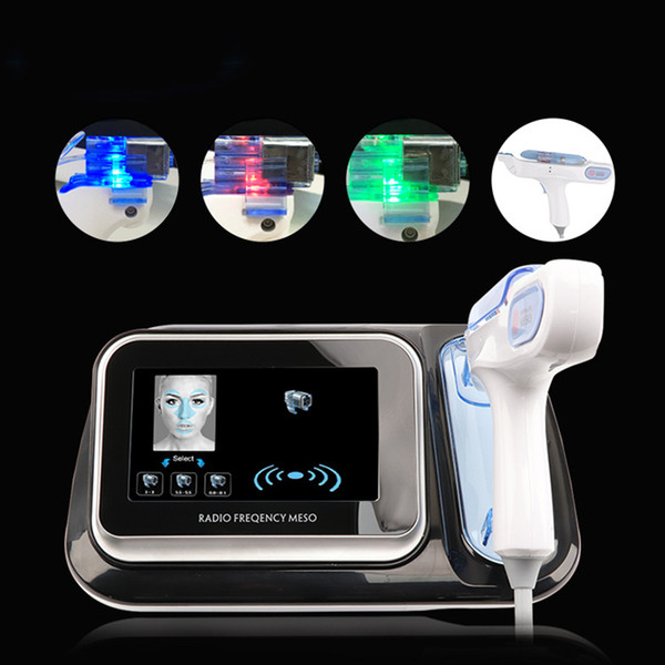 Water Mesotherapy Gun Radio Frequency RF Meso Facial Skin Beauty Device Injector 3 light colors red blue green