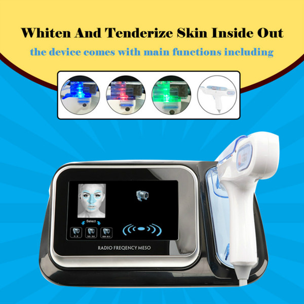 Water Mesotherapy Gun Radio Frequency RF Meso Fade Facial Spots Facial Skin Beauty Device Injector 3 Light Colors Red Blue Green