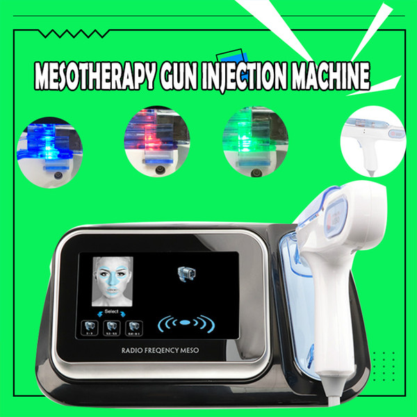 Water Mesotherapy Gun Radio Frequency RF Meso Fade Facial Spots Facial Skin Beauty Device Injector 3 Light Colors Red Blue Green