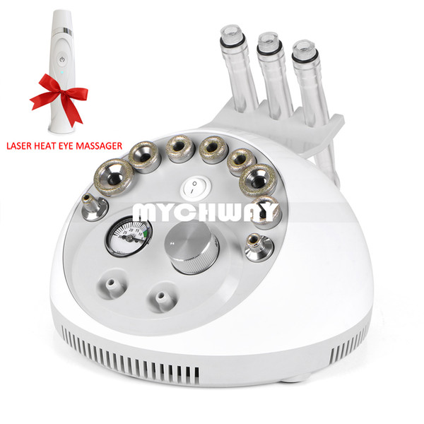 3 In 1 Dermabrasion Microdermabrasion Remove Blackhead Skin Rejuvenation Beauty Machine With Electric Laser Heat Eye Massager