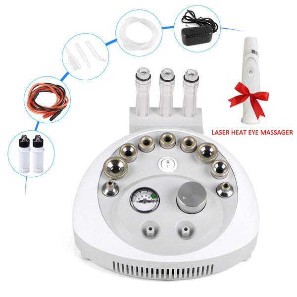 3 In 1 Dermabrasion Microdermabrasion Remove Blackhead Skin Rejuvenation Machine With Electric Laser Heat Eye Massager