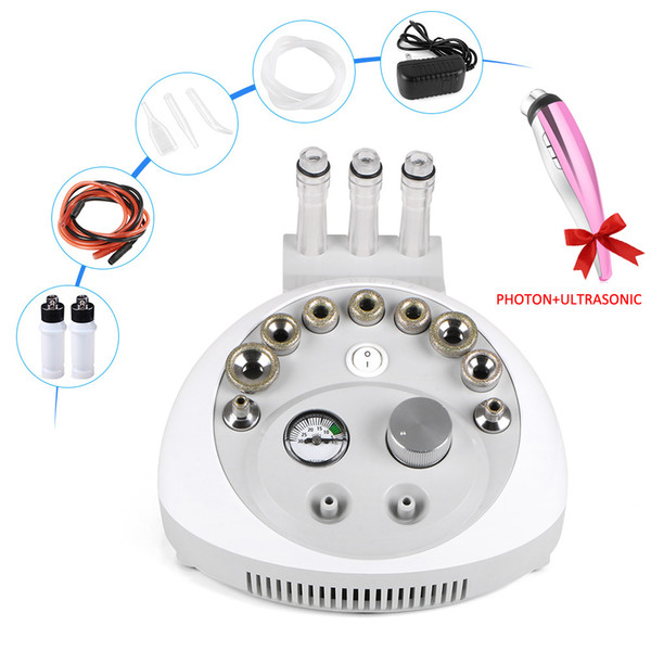 Free Gift! 3 In 1 Portable Dermabrasion Microdermabrasion Blackhead Removal Sprayer With Ultrasonic Skin Rejuvenation Massager