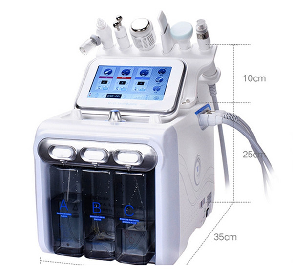 6in1 H2-O2 Hydra Dermabrasion Aqua Peel RF Bio-lifting Spa Facial Hydro Water Microdermabrasion Facial Machine Cold Hammer Oxygen Spray