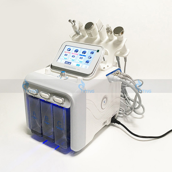 6 in 1 Hydrafacial Dermabrasion Machine Water Oxygen Jet Peel Hydra Skin Scrubber Facial Beauty Deep Cleansing RF Face Lifting Cold Hammer