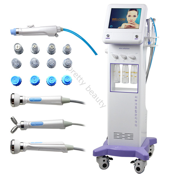 Korean Style 5 in 1 Cooling RF Microcurrent Face Lift Ultrasonic Massage Hydrafacial Microdermabrasion Hydro Aqua Peeling Facial Machine