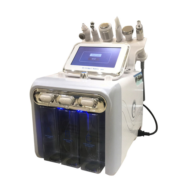 Multifunctional 6 in 1 water dermabrasion machine for skin rejuvenation with rf ultrasound cooling skin scrubber oxygen jet