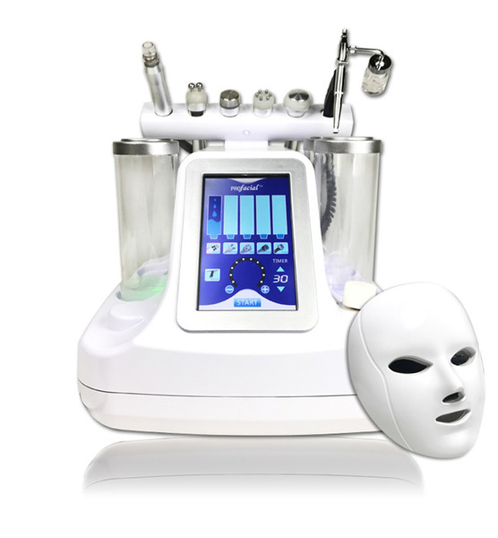 7 IN 1 Hydro Dermabrasion Microdermabrasion Water Oxygen Jet Peel BIO Skin Lift Ultrasound Sixpolar RF Cold Hammer 7 Colors LED Facial Mask