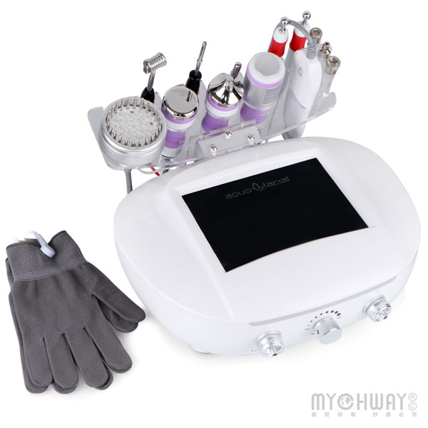 New Arrived Diamond Dermabrasion Machine Ultrasonic Ultrasound Photon Skin Rejuvenation Microcurrent Galvanic Gloves Hot Cold Probe Anti-age