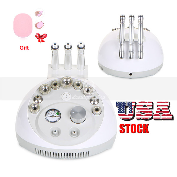 USA stock Home use microdermabrasion pore suction acne removal dermabrasion facial care blackhead machine+Face Wash Sponge