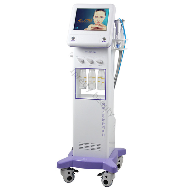 High Frequency 5 In 1 Korean Hydra Dermabrasion Aqua Silk Peel Facial Beauty Machine With Cooling RF Ultrasonic For Sale