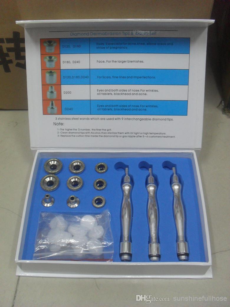 Diamond Microdermabrasion Tips, Microderma Facial Beauty Wands Stainless Steel Material Dead Skin Removal Face Peeling