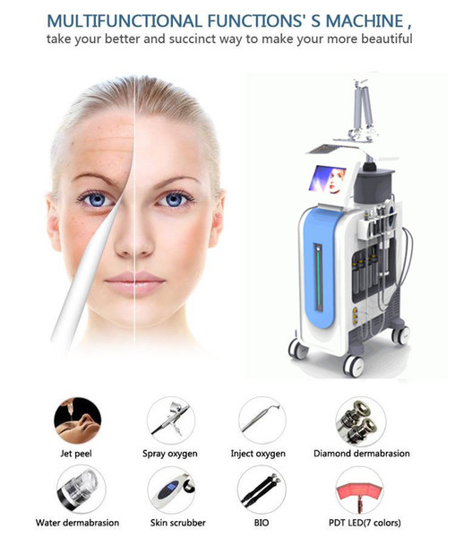 Hydrafacial Hydro Dermabrasion Water Dermabrasion Oxygen Jet Peeling PDT LED BIO Light Therapy Hydra Facial Machine For Skin Rejuvenation