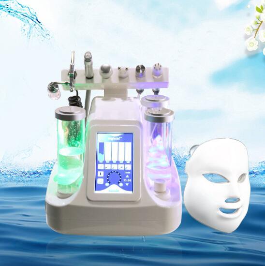 8 in 1 Aqua facial 7 light colors LED facial mask hydra facial water dermabrasion deep cleansing skin tightening rejuvenation machine