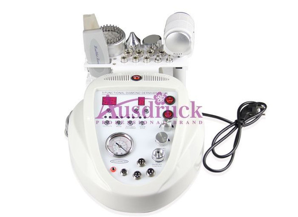 5IN1 Diamond MICRODERMABRASION Skin Scrubber Dermabrasion Peeling machine Ultrasonic cold hot treatment Photon Ultrasound Skin Care device